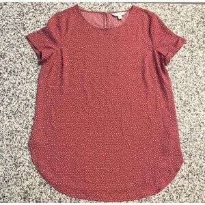 Lauren Conrad Women’s Red Blouse, Size S, Top, Fresh, Lightweight.